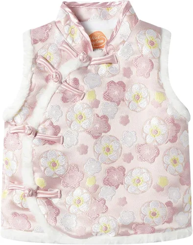 Vista 9 de Mud Kingdom Chaleco de forro polar para niños con forro cálido tradicional chino con botones de Año Nuevo Azul
