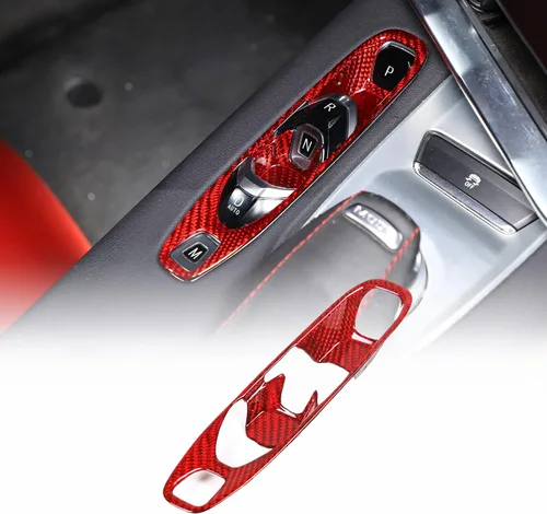 Vista 10 de CHEAYAR Cubierta de fibra de carbono para panel de palanca de cambios de consola compatible con Chevrolet Corvette C8 2020-2023, interior P D Auto M