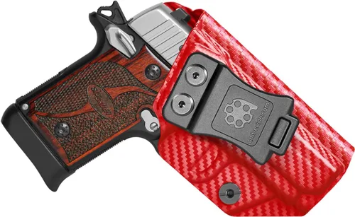 Vista 10 de Funda P238 IWB Kydex Holster Fit: Pistola Sig Sauer P238 - Transporte oculto en la cintura interior - Inclinación ajustable y retención 'Posi-Click