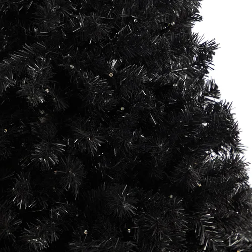 Vista 5 de Nearly Natural Árbol de Navidad artificial negro de 4 pies con 170 luces LED transparentes