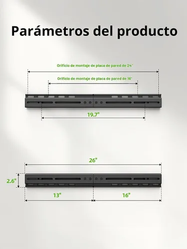 Vista 4 de USX MOUNT - Soporte de extensión de montaje en pared para televisor con placa de pared, ajuste para travesaños de madera de 16-24 pulgadas y fácil