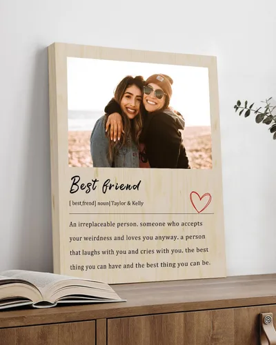 Vista 2 de Regalos de cumpleaños de mejor amiga para mujeres, regalos personalizados para mejor amiga hermana, impresiones de madera personalizadas con fotos