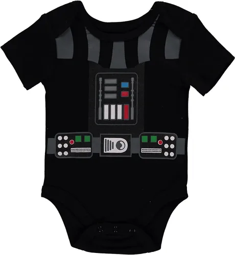 Vista 3 de Disney Paquete de cinco mamelucos de manga corta de Star Wars para bebés, ropa de bebé de Star Wars de una pieza, multipacksuit-ropa