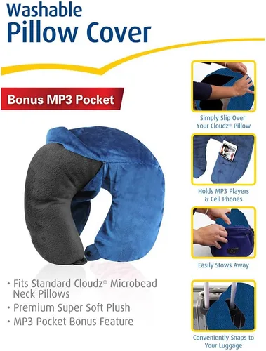 Vista 5 de Funda para almohada Cloudz, Poliéster & Mezcla de poliéster, Azul, Estándar