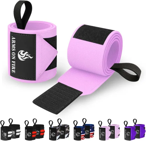 Vista 16 de TECEUM Weightlifting 18" & 12" Wrist Wraps with Thumb Loop – Heavy Duty Wrist Workout Braces for Men and Women – Ideal for Powerlifting, Strength