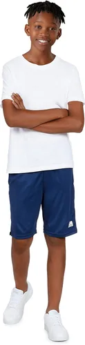 Vista 26 de Andrew Scott Pantalones cortos deportivos de baloncesto para niños con rendimiento activo y estilo de malla, varios paquetes