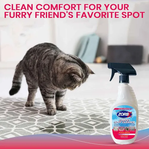Vista 4 de ZORBX Spray removedor de olores y manchas de alfombras de 24 onzas, complemento perfecto para suministros de limpieza, limpiador de manchas