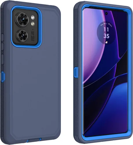 Vista 10 de Funda protectora resistente para Motorola Edge 2023 (no para la versión Edge+), resistente a prueba de golpes, a prueba de polvo, 3 en 1, para Negro