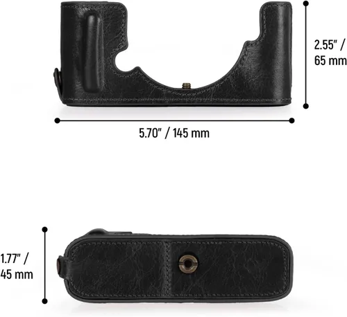 Vista 2 de MegaGear MG2016 Ever Ready - Funda de piel auténtica para cámara compatible con Nikon Z fc (negro)