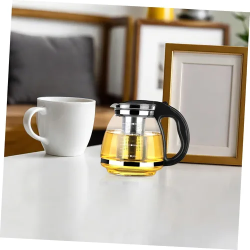 Vista 6 de Luxshiny Tetera de acero inoxidable resistente al calor, tapa de ventilación de aire, 8.26 x 6.69 x 5.90 pulgadas, tetera para té de hojas sueltas