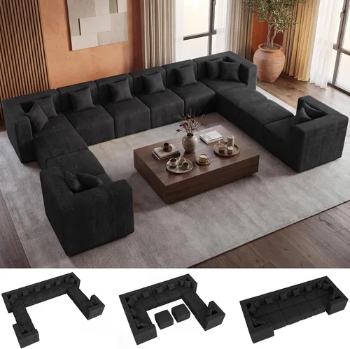 Vista 20 de MONVANE Sofá cama convertible de 55.5 pulgadas, sofá cama 2 en 1 sin hueso con bolsillo de almacenamiento, cómodo sofá de asiento profundo