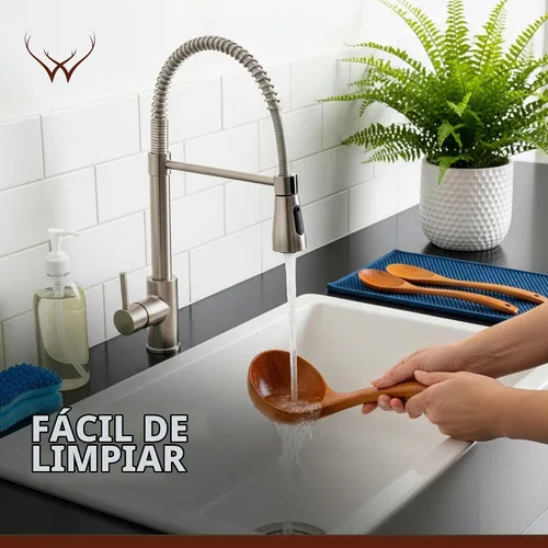 Vista 8 de Prime - Juego de cucharón de madera de teca con soporte para cuchara, cucharón de sopa grande y profundo con mango de gancho para cocinar, servir