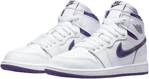 Vista 3 de Jordan 1 High Retro Court Púrpura Pre Escuela CU0449-151