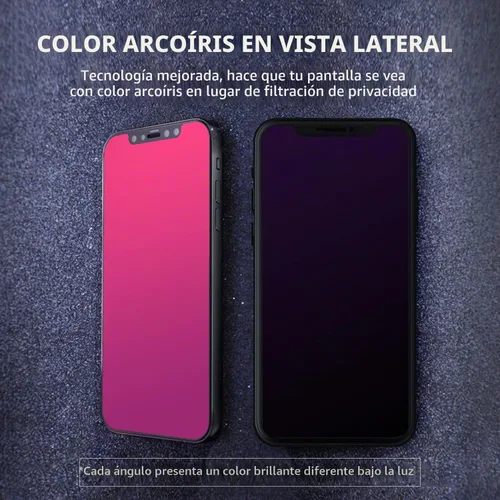 Vista 3 de EGKimBa Protector de pantalla de privacidad compatible con iPhone 11 Pro Max/iPhone XS Max, 6.5 pulgadas, degradado colorido electrochapado