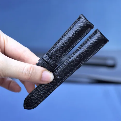 Vista 3 de Ostrich watch band custom watch bands black ostrich watch strap 20mm, 18mm, 19mm, 21mm, 22mm, 23mm