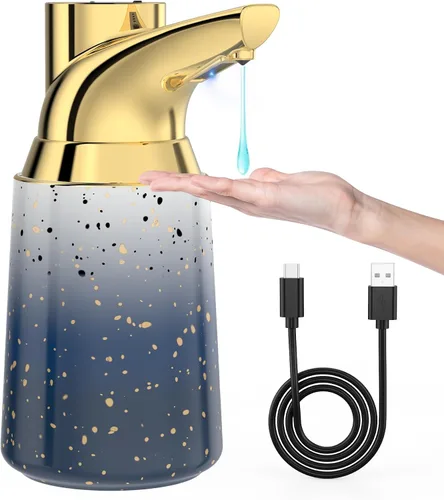 Vista 11 de Dispensador de jabón automático ajustable sin contacto, 4 niveles ajustables,Bomba de jabón líquido con sensor operado por baterías,Dispensador