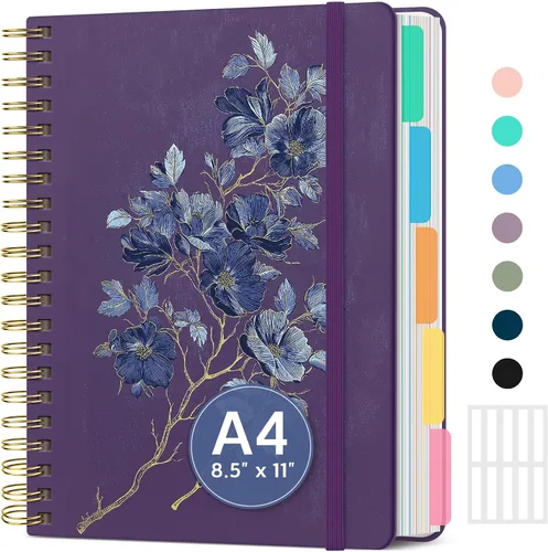 Vista 32 de Taja Cuadernos de espiral para trabajo de 5 materias con divisores K - Vórtice rosa