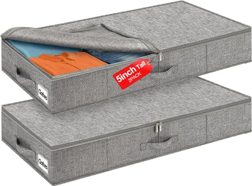 Vista 10 de Contenedor de almacenamiento debajo de la cama de 4.5 pulgadas de alto, contenedor de almacenamiento bajo debajo de la cama, organizador