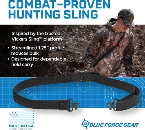 Vista 2 de Blue Force Gear Eslinga de Caza – Arnés de Transporte Universal Fácil de Instalar – Eslinga con Giratorios y Correa Ajustable – Accesorio Ergonómico