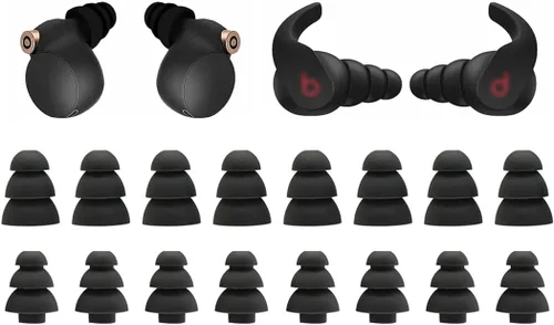 Vista 4 de Zotech Puntas negras para auriculares intraurales, tamaño extra pequeño, 10 pares de auriculares de silicona suave, con orificio de conector de 0.15