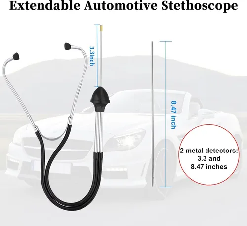 Vista 3 de BFXM Estetoscopio de Mecánico de Coche, Estetoscopio Automotriz Herramienta de Diagnóstico de Motor, Herramientas Automotrices Universales