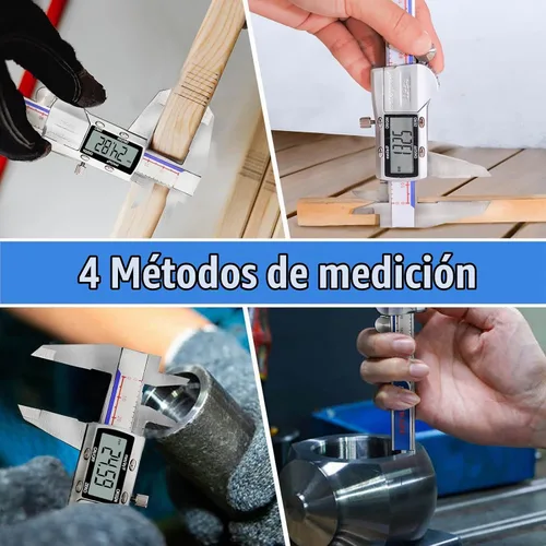 Vista 6 de Calibre Digital Herramienta de Medición, Micrómetro Digital Electrónico Impermeable IP54, Calibre Vernier de Acero Inoxidable con Gran Pantalla LCD