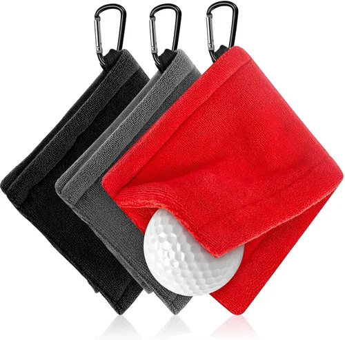 Vista 8 de Flutesan Toalla de pelota de golf de 3 piezas de 5.5 x 5.5 pulgadas, toalla de bolsillo pequeña húmeda y seca con clip en D, accesorios portátiles