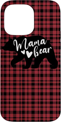 Vista 21 de Mama Bear Buffalo Black and Red Plaid Family Women Mom Gifts Case for iPhone 17