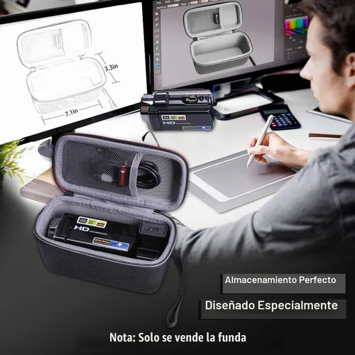 Vista 7 de XANAD Estuche rígido para cámara de video Kicteck o Sony HDR CX675 videocámara digital YouTube Vlogging grabadora de cámara Estuche gris