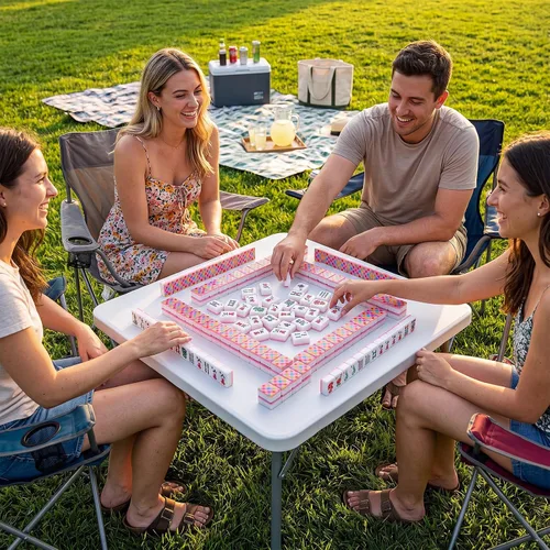 Vista 4 de Juego de 166 piezas de azulejos Mahjong americanos de 1.2