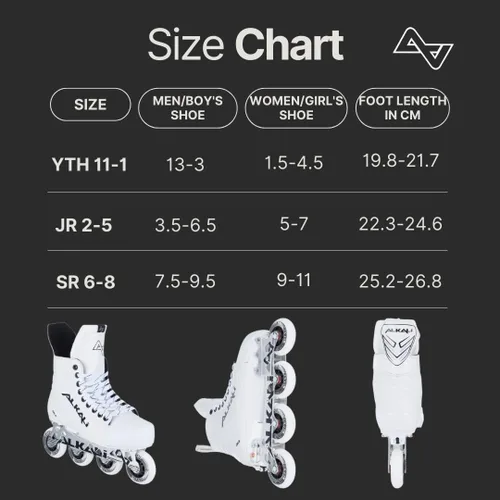 Vista 2 de Alkali Cele - Patines de hockey en línea ajustables para jóvenes y jóvenes, nuevo