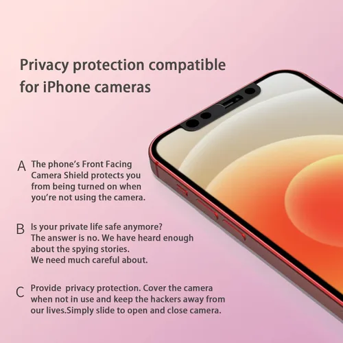 Vista 5 de Funda para cámara frontal de teléfono, funda para cámara web compatible con iPhone X/XS/XR/XS Max, iPhone 11/11 Pro/11 Pro Max, iPhone 12/12 Mini