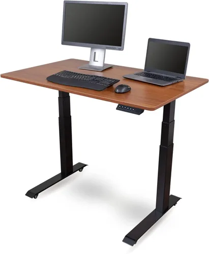 Vista 7 de Stand Up Desk Store Escritorio eléctrico de altura ajustable con memoria programable (marco negro/parte superior negra mate, 48 pulgadas de ancho)