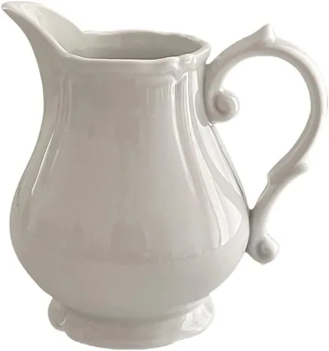 Vista 11 de WAIT FLY Jarra de crema y salsa vintage en relieve, jarra de crema negra para cocina