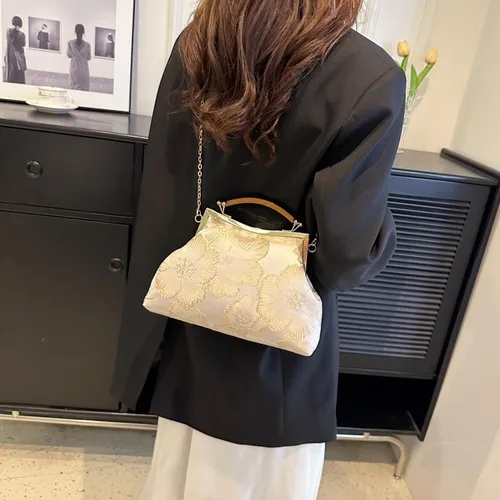 Vista 8 de Bolsos de mano florales para mujer, monederos de noche de flores de diseñador y embragues para formalbodanoviainvitadafiestabaile de graduación