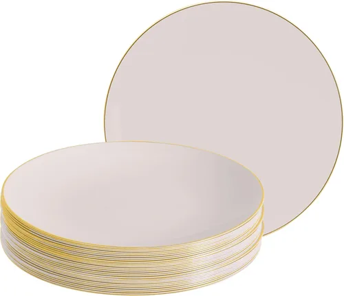 Vista 76 de LUXE PARTY NYC - Juego de 30 platos de plástico para vajilla Desechables 7.5 pulgadas Plato de ensalada Aperitivo Postre Artículos