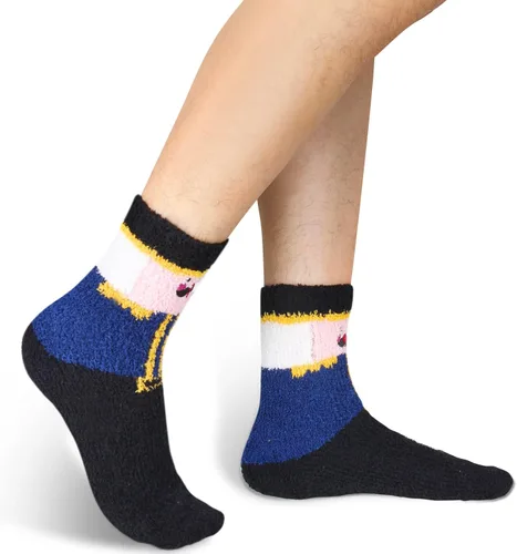 Vista 5 de Calcetines mullidos para hombre, unisex, lindos animales, acogedores, divertidos, esponjosos, cálidos, de invierno, de felpa, para dormir, regalos