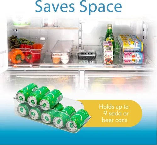 Vista 2 de Dial Industries - Dispensador de latas de soda para refrigerador, transparente