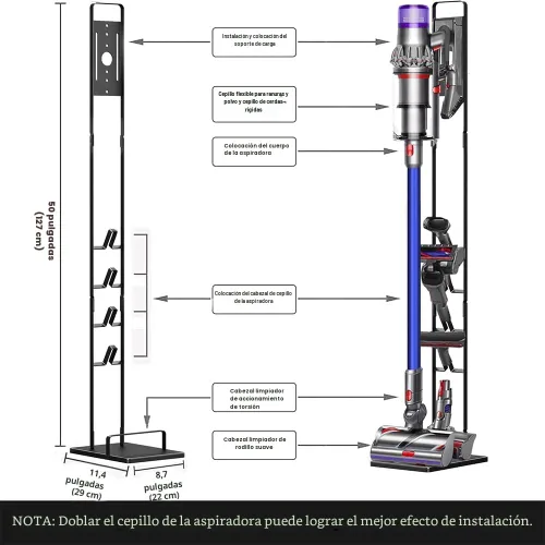 Vista 3 de Foho Soporte para Aspiradora Compatible con Dyson V15 V11 V10 V8 V7 V6, Soporte con Abrazadera de Almacenamiento de Metal Compatible con Dyson