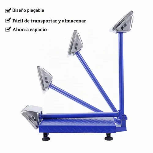 Vista 3 de TUFFIOM Báscula electrónica de plataforma digital de 661 libras, básculas de piso plegables azules resistentes, pantalla LCD de alta definición