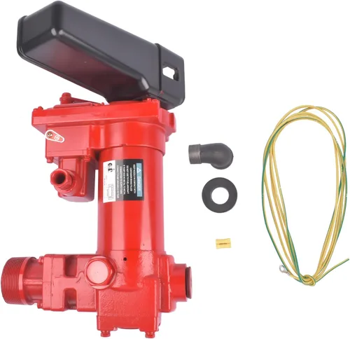 Vista 7 de Bomba de transferencia de combustible roja resistente de 115 V 15 GPM AC con protección térmica de sobrecarga para aceite, combustible, gasolina