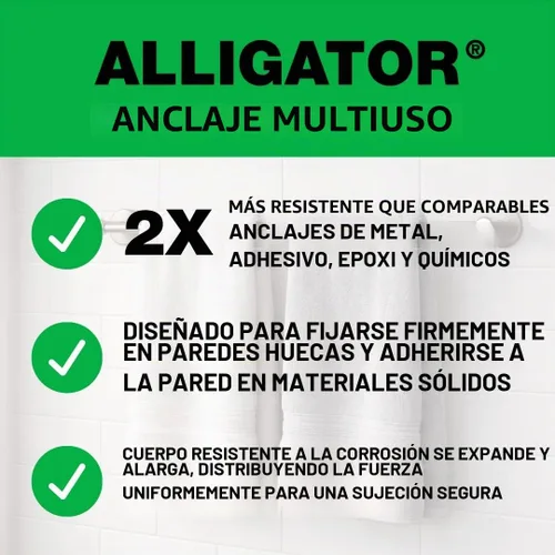 Vista 4 de TOGGLER Alligator AF6 ancla bridada con tornillos, polipropileno, fabricada en EE. UU., para tamaños de sujetadores de #6 a #12 (20)