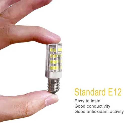 Vista 3 de Bombillas LED E12 equivalente a 3 W, bombilla halógena de 30 W, luz blanca diurna 6000 K, T3 T4, rosca Edison, base de vela, mini no regulable