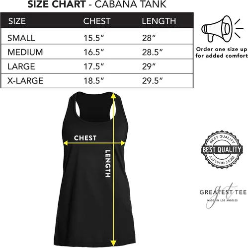 Vista 6 de Greatest Tees Cabana - Camiseta sin mangas para mujer, de algodón suave, de alta calidad, espalda cruzada (S-XL)