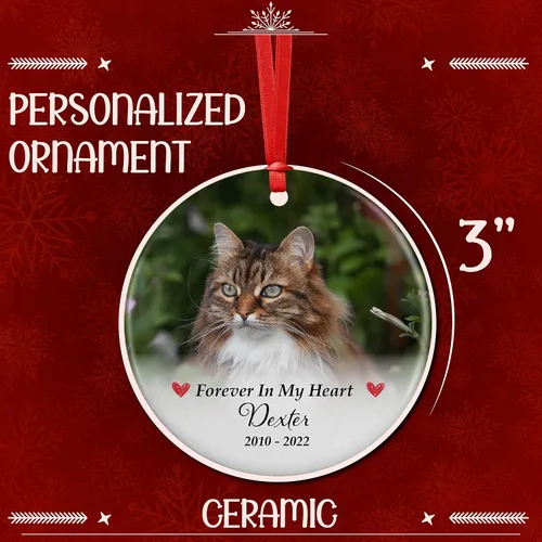 Vista 4 de Regalos conmemorativos para mascotas, adorno personalizado con foto conmemorativa para perro, personalizado con nombre y fecha, Forever in Our