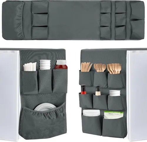 Vista 7 de Mini organizador extendido para nevera, 55 x 13 pulgadas, organizador de almacenamiento para el regreso a la escuela, dormitorio y oficina, sobre