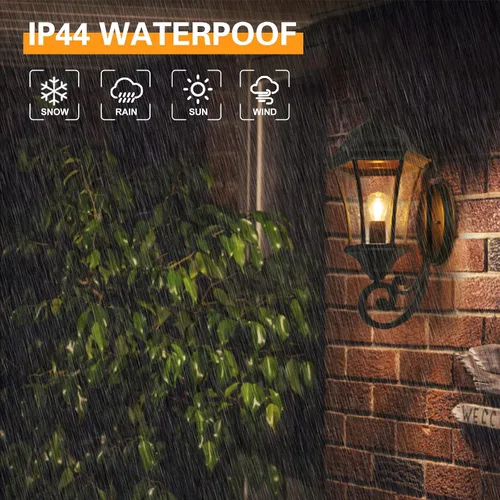 Vista 8 de LM3601-UP-M - Lámpara de pared de bronce antiguo de 19 1/2 pulgadas de alto, lámpara de pared exterior impermeable con vidrio transparente