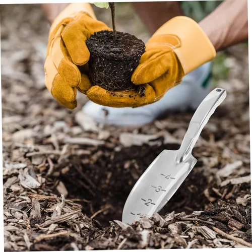 Vista 8 de ORFOFE Paleta de jardín pequeña Material de metal resistente para uso doméstico y exterior para plantar deshierbe y excavar