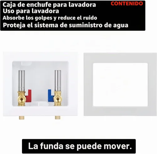 Vista 5 de Caja de salida de lavadora CPVC 1/2 pulgada con pararrayos de martillo de acero inoxidable, entrada 1/2 pulgada CPVC tubería de montaje x salida 3/4