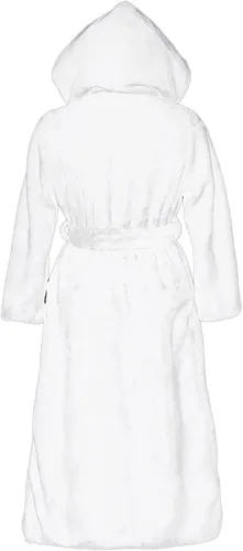 Vista 3 de WSHEMV Chaquetas largas para mujer, abrigo corto de imitación para mujer, abrigo cálido y peludo, abrigo de invierno